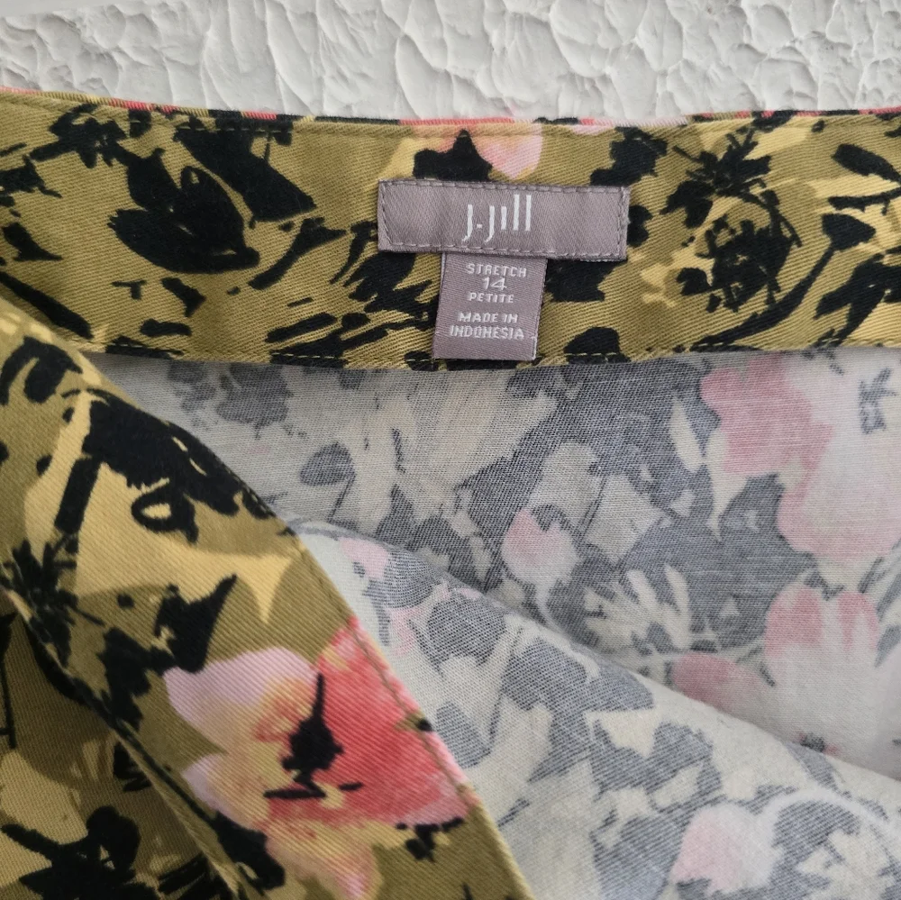 J Jill Woman's 12 Floral Cotton Blend‎ Pencil skirt